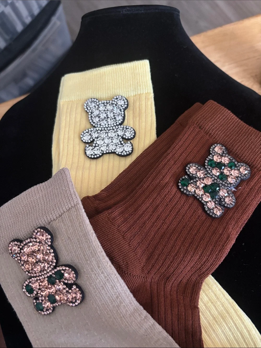 Three Pair Teddy Bear Socks